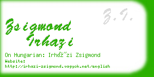 zsigmond irhazi business card